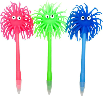 6 PCS Cute Sea Urchin Shaped Pens Soft Rubber Ballpoint Pens