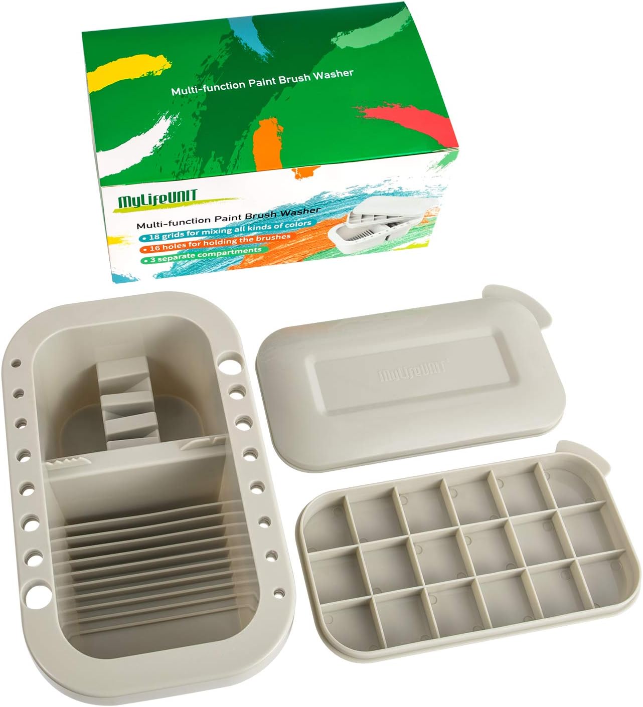 Paint Brush Cleaner Holder and Organizers with Palette