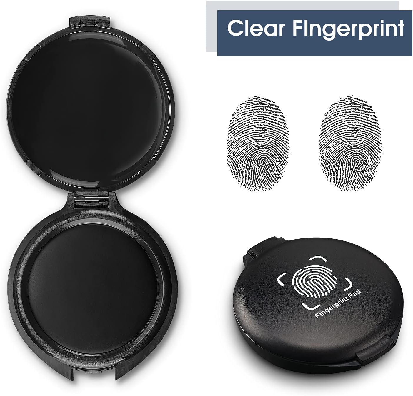 3 Pack Stamp Thumbprint Fingerprint Pad Black Blue Red Ink