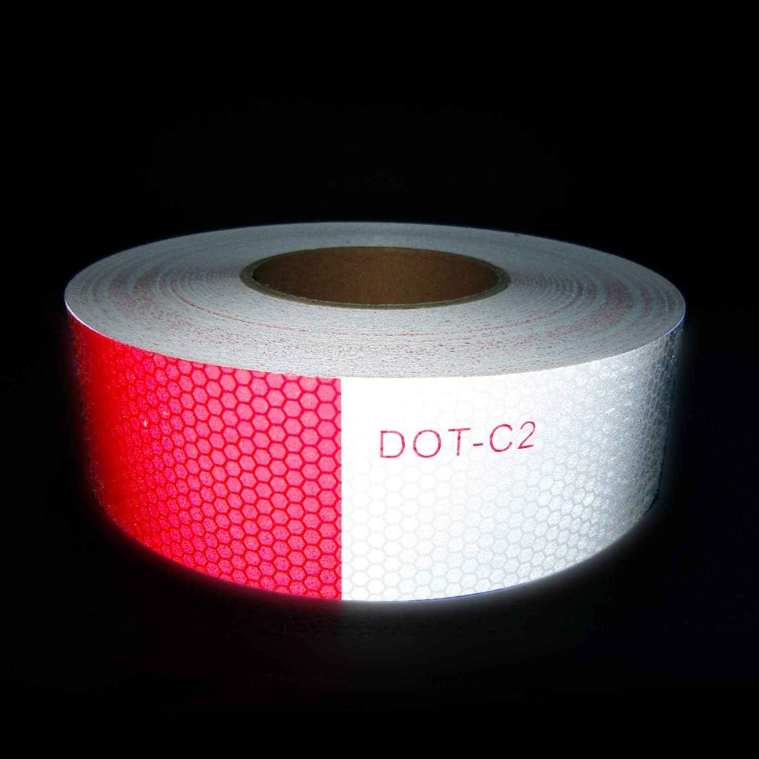 DOT-C2 Reflective Safety Warning Tape 2 Inch x 160 Feet Red/White
