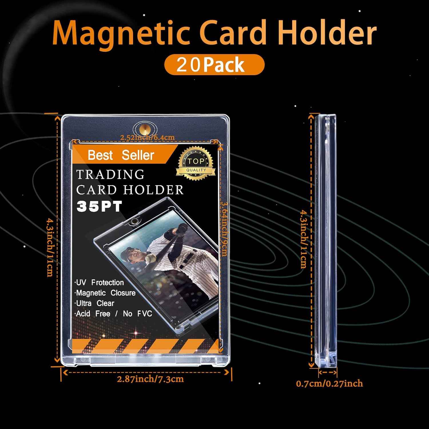 Magnetic Card Holders for Trading Card,35PT Card Protectors 20 Pack