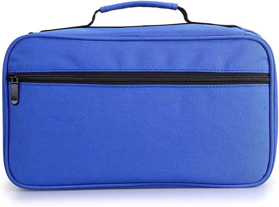 60 Slots Art Marker Pen Carrying Case Lipstick Organizer Blue