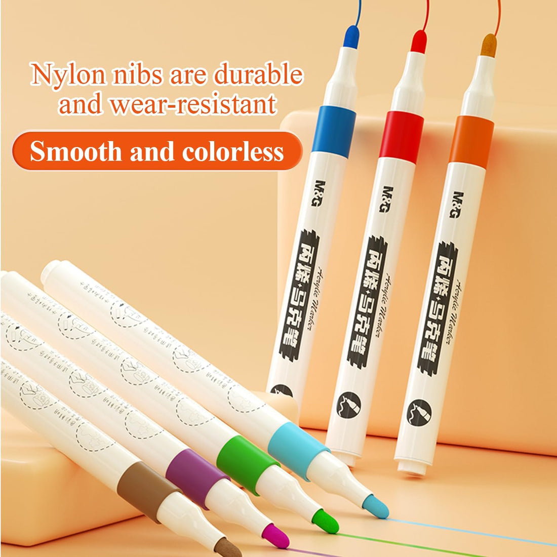 M&G 48 Colors Acrylic Paint Pens Markers for Rock Painting,Stone,Wood 12 Colors