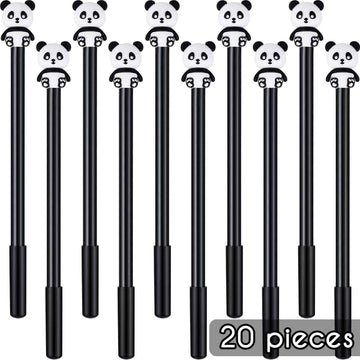20Pcs Back to School Cute Panda 0.5 mm Black Gel Ink Pens