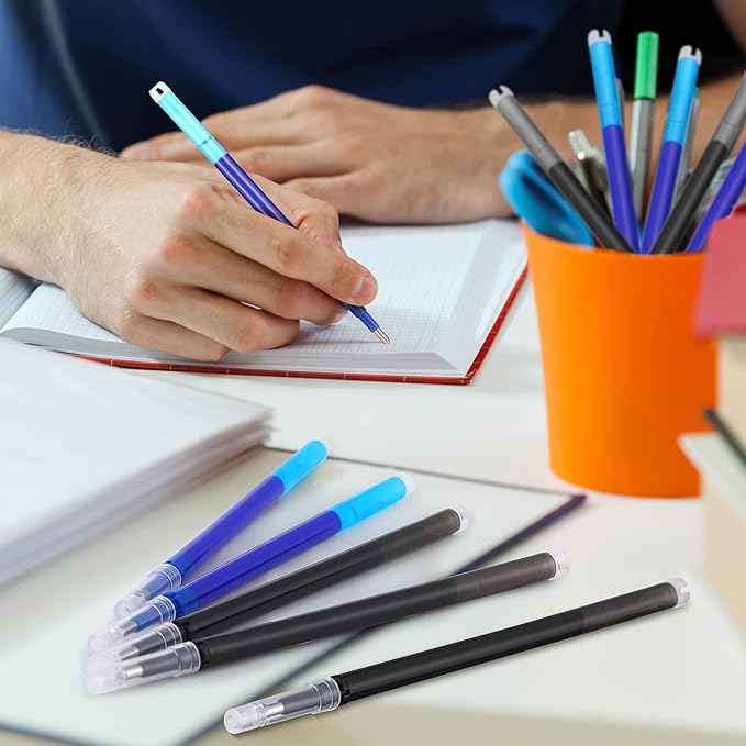 24 Pieces Erasable Gel Ink Pen Refills Point 0.5 mm (Black,Blue)