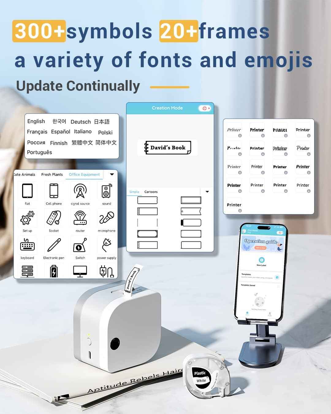 Phomemo P20 Pro Label Maker Machine with Tape,Small Handheld Sticker Printer