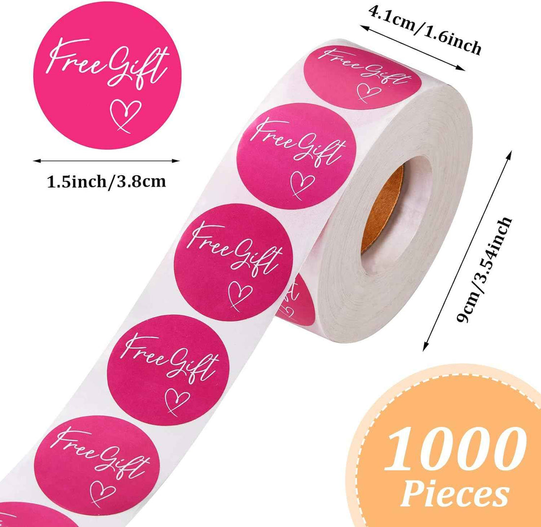 1000pcs Free Gift Self-Adhesive Stickers Labels,1.5 Inch Rose