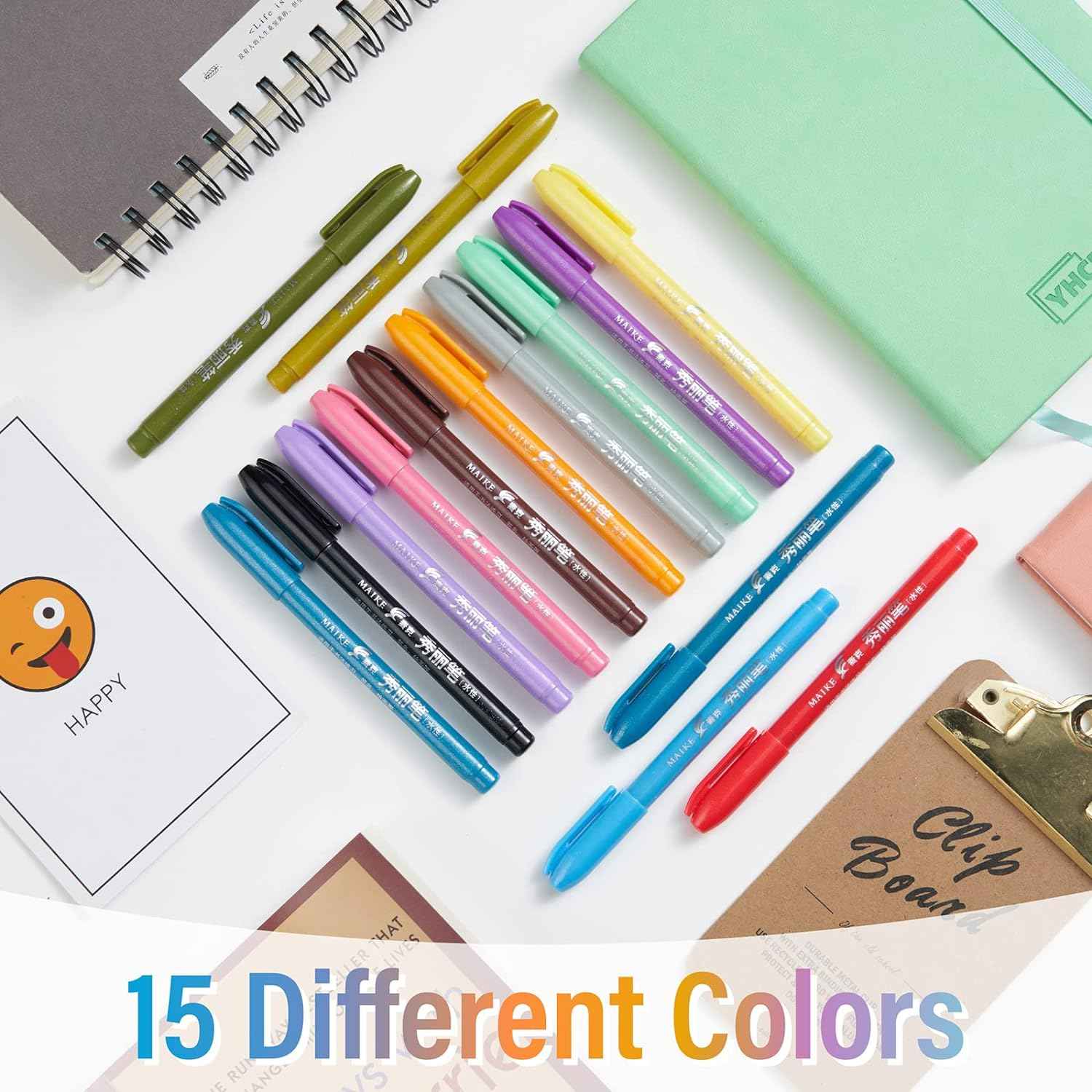MAIKE Felt Tip Brush Calligraphy Pen 15 Colors