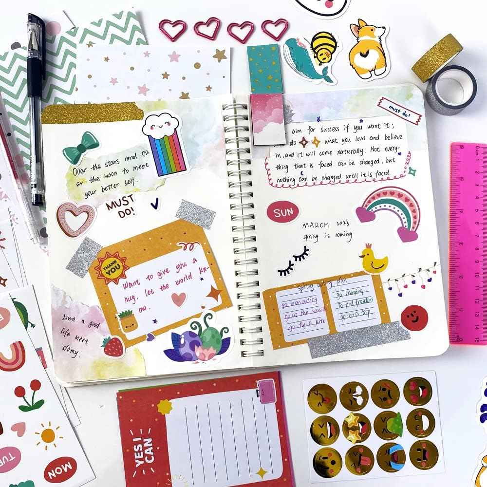 DIY Journal Kit for Girls 8-12 Pink Scrapbook Diary Supplies Set