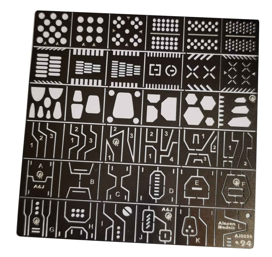 36PCS Carving Auxiliary Ruler Stainless Steel Drill Hole Detail Maker AJ0094