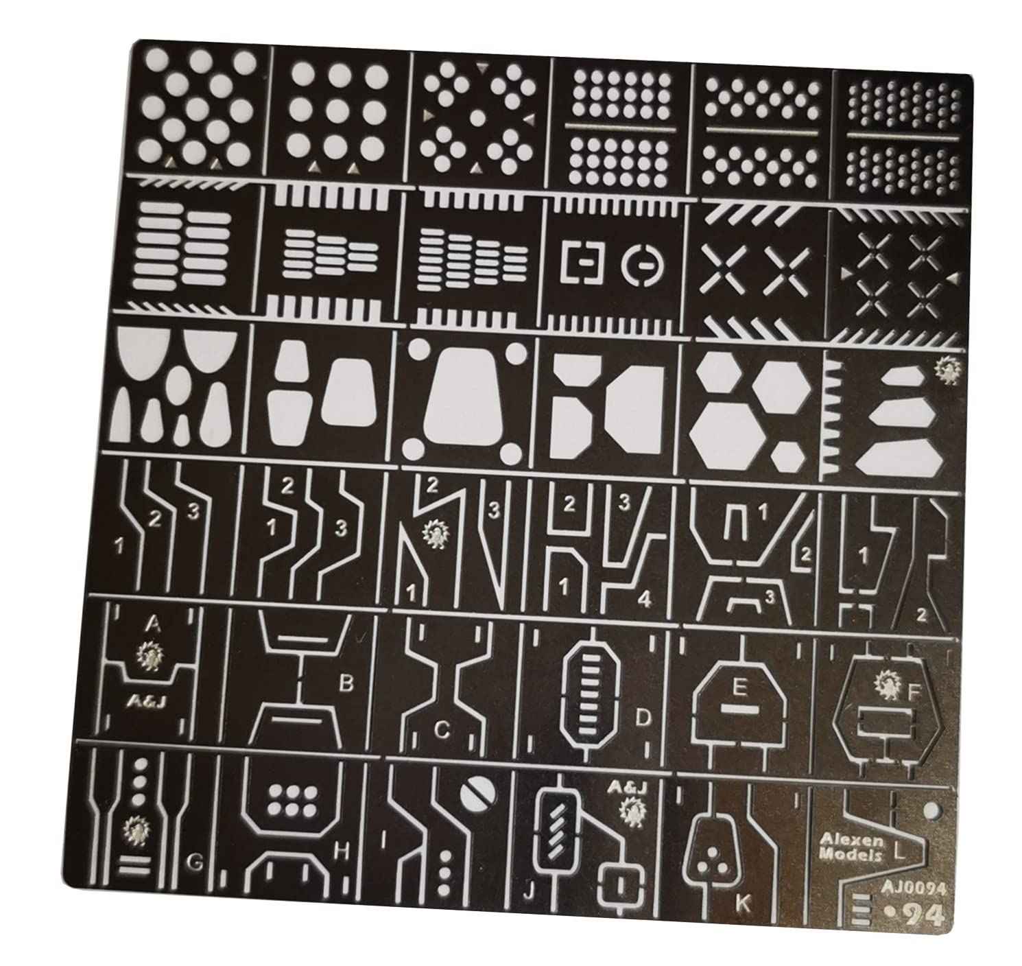 36PCS Carving Auxiliary Ruler Stainless Steel Drill Hole Detail Maker AJ0094