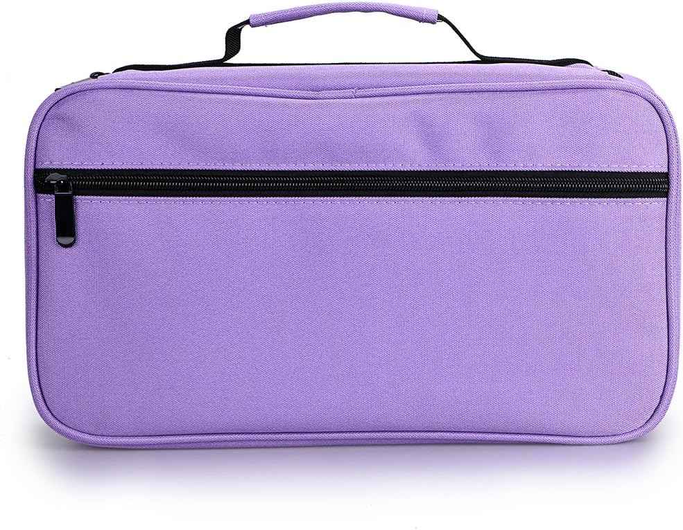 60 Slots Art Marker Pen Carrying Case Lipstick Organizer Purple