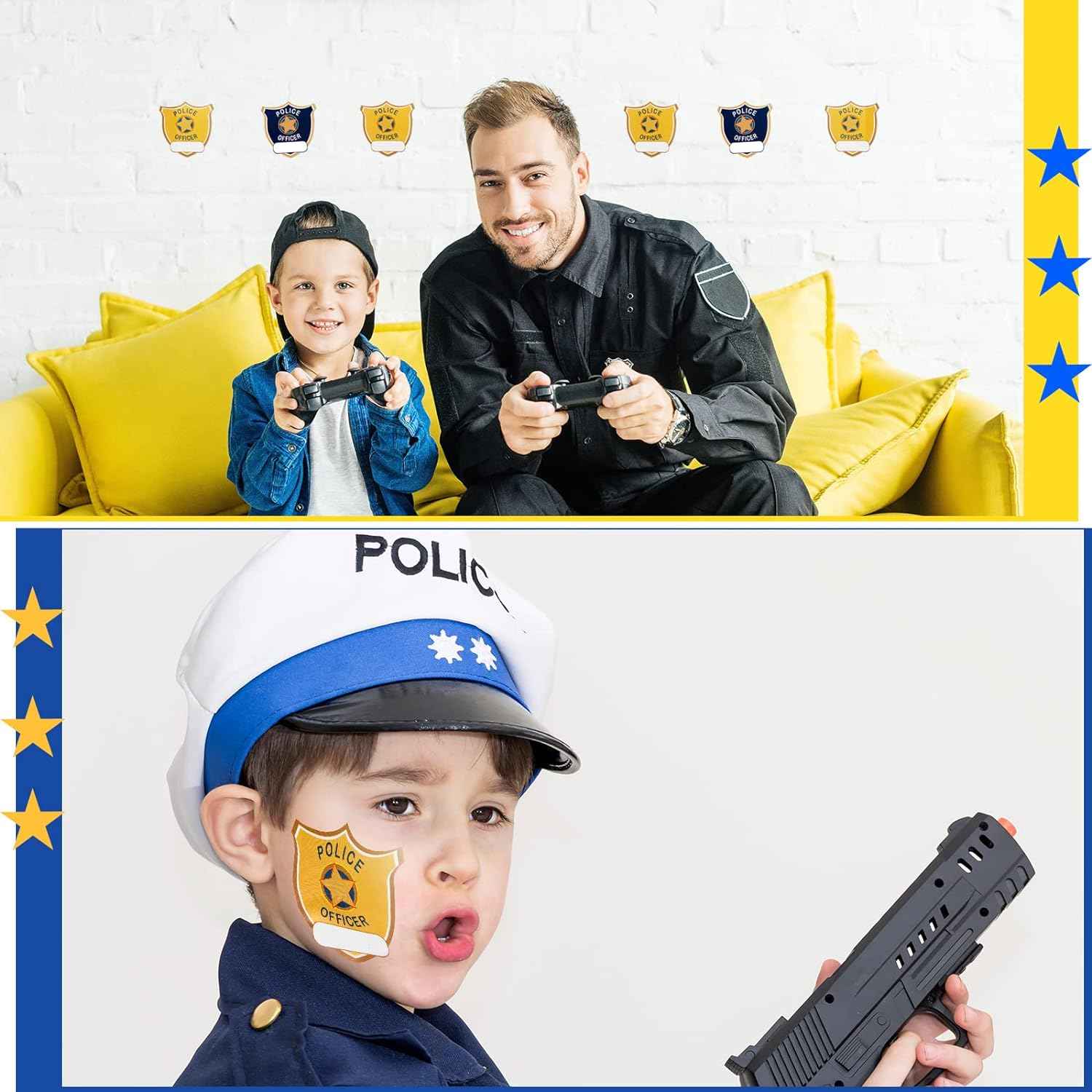 600 Pieces Police Stickers for Kids Police Birthday Party Supplies