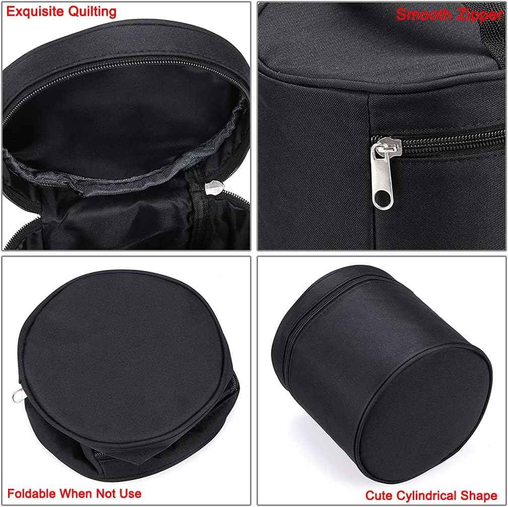 Round Marker Pen Case Stationary Storage Bag for 80 Markers,Black