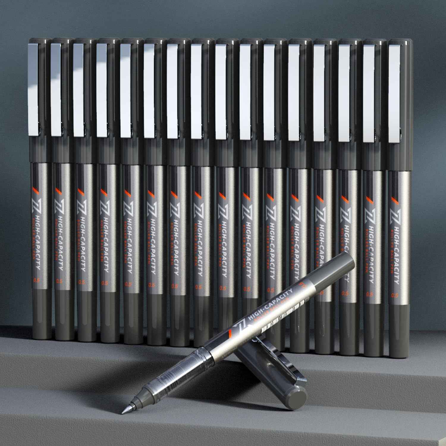M&G 10Pcs Liquid Rollerball Pens,0.5mm Black Ink Ultra Fine Point Pens