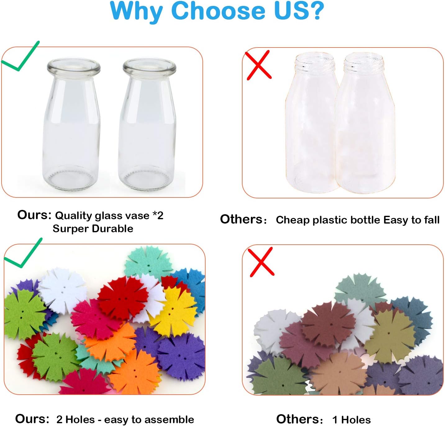 Make Your Own Flower Bouquet with Buttons Felt Vase Art Craft