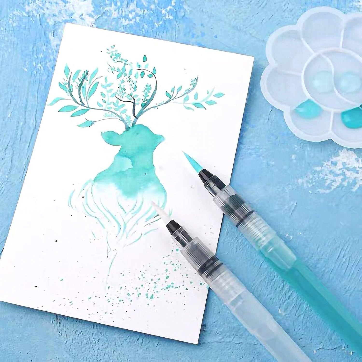 12PCS Water Color Brush Pen Set for All Water Soluble Pigment