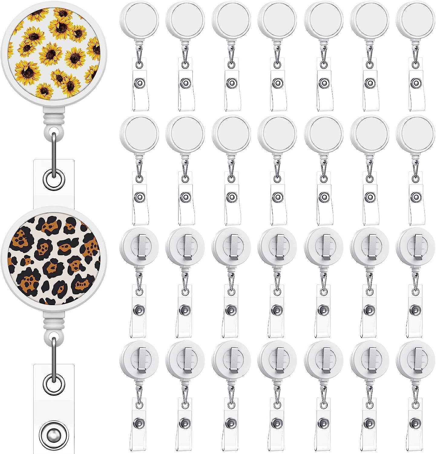 28Pcs Blank Sublimation Tag Holder for ID Card Keys Name Tag DIY White
