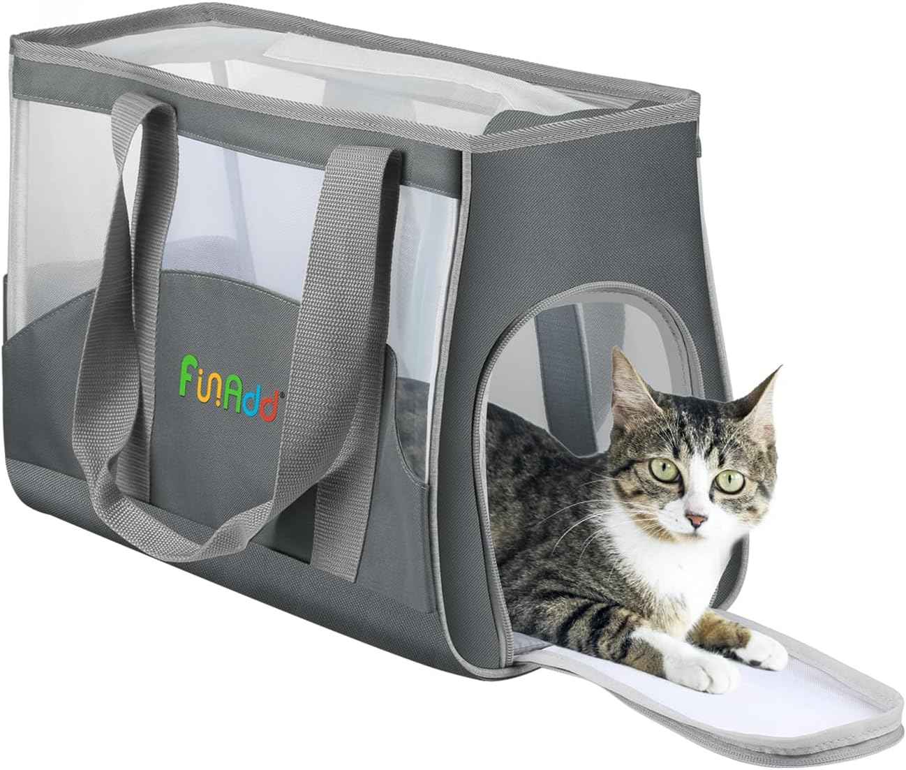 FunAdd Pet Pet Carrier,Airline Approved,for Small Dogs and Cats Grey