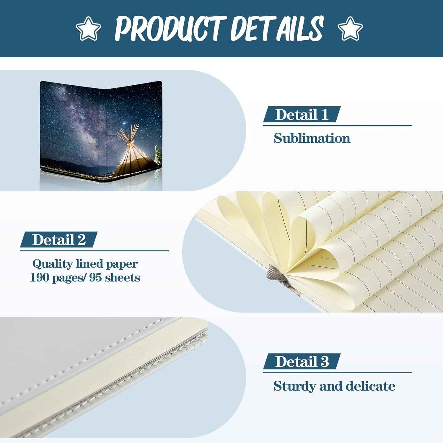 Sublimation Journal Blank Notebooks A6 190 Pages White (2 Pack)