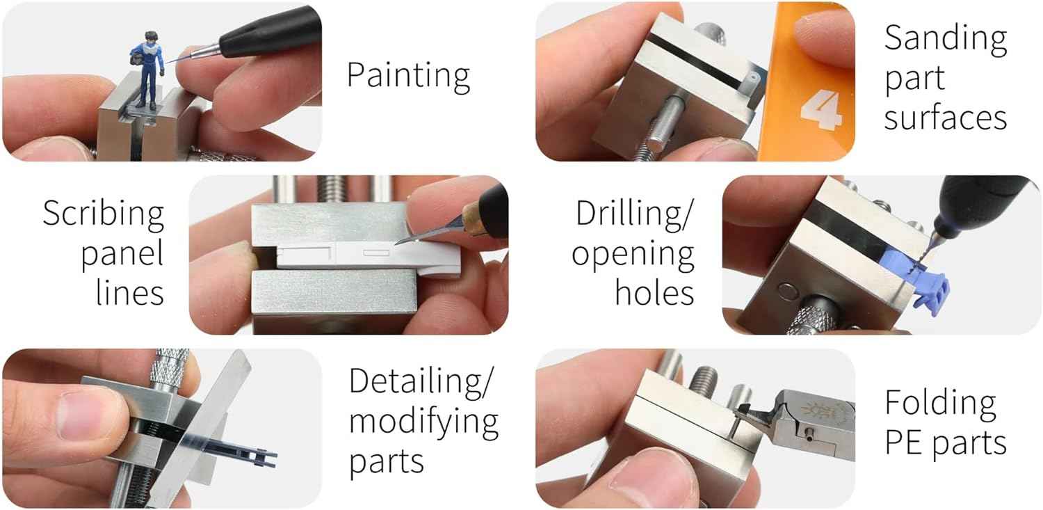 DSPIAE Stainless Steel Precision Mini Vise Grip Width 0.88inch - 0.22inch (AT-MV)