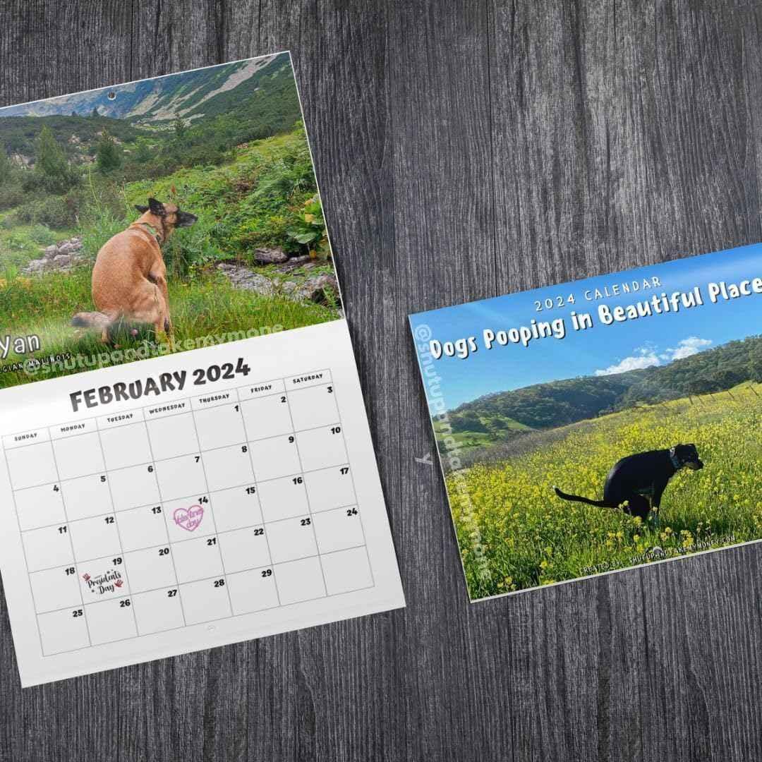 Dogs Pooping In Beautiful Places 2026 Calendar