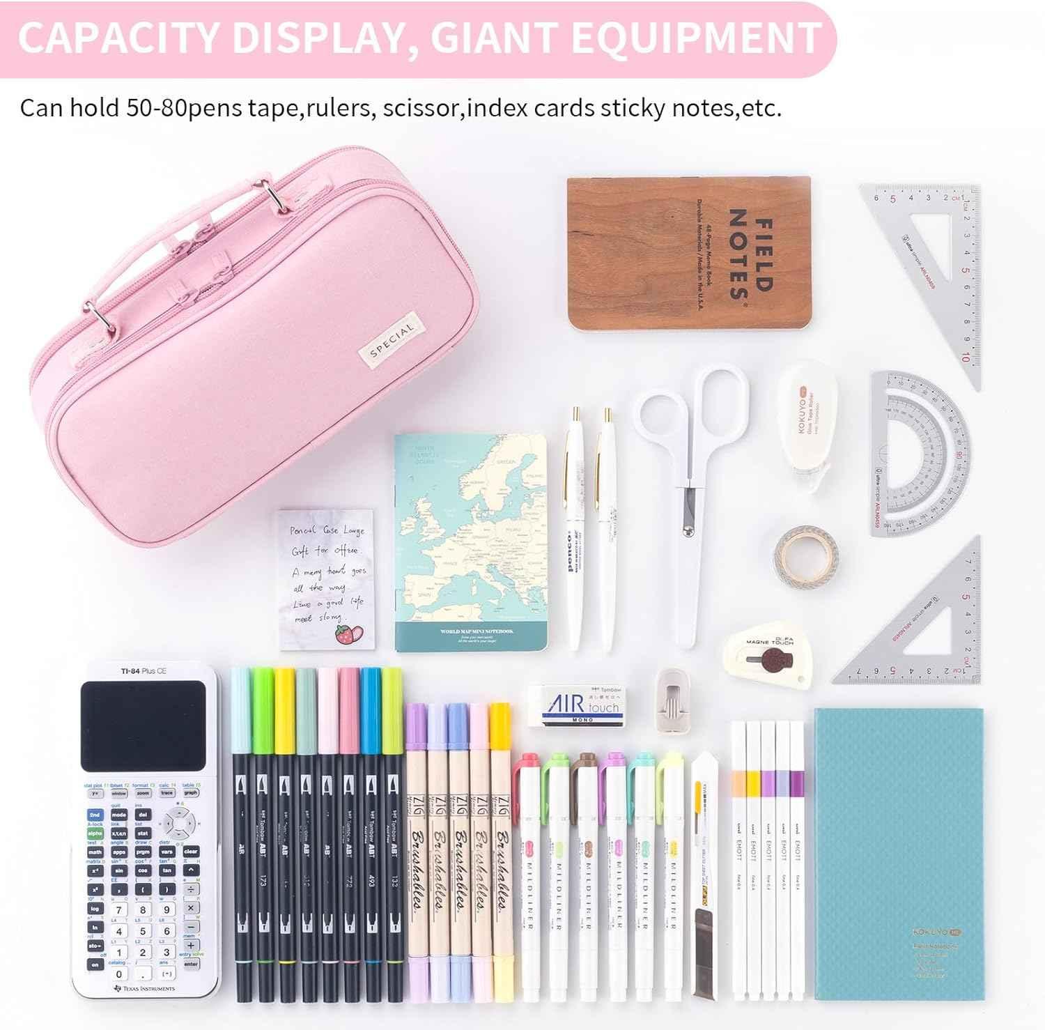 Large capacity pencil case Pencil Pouch Double Zipper Storage Bag