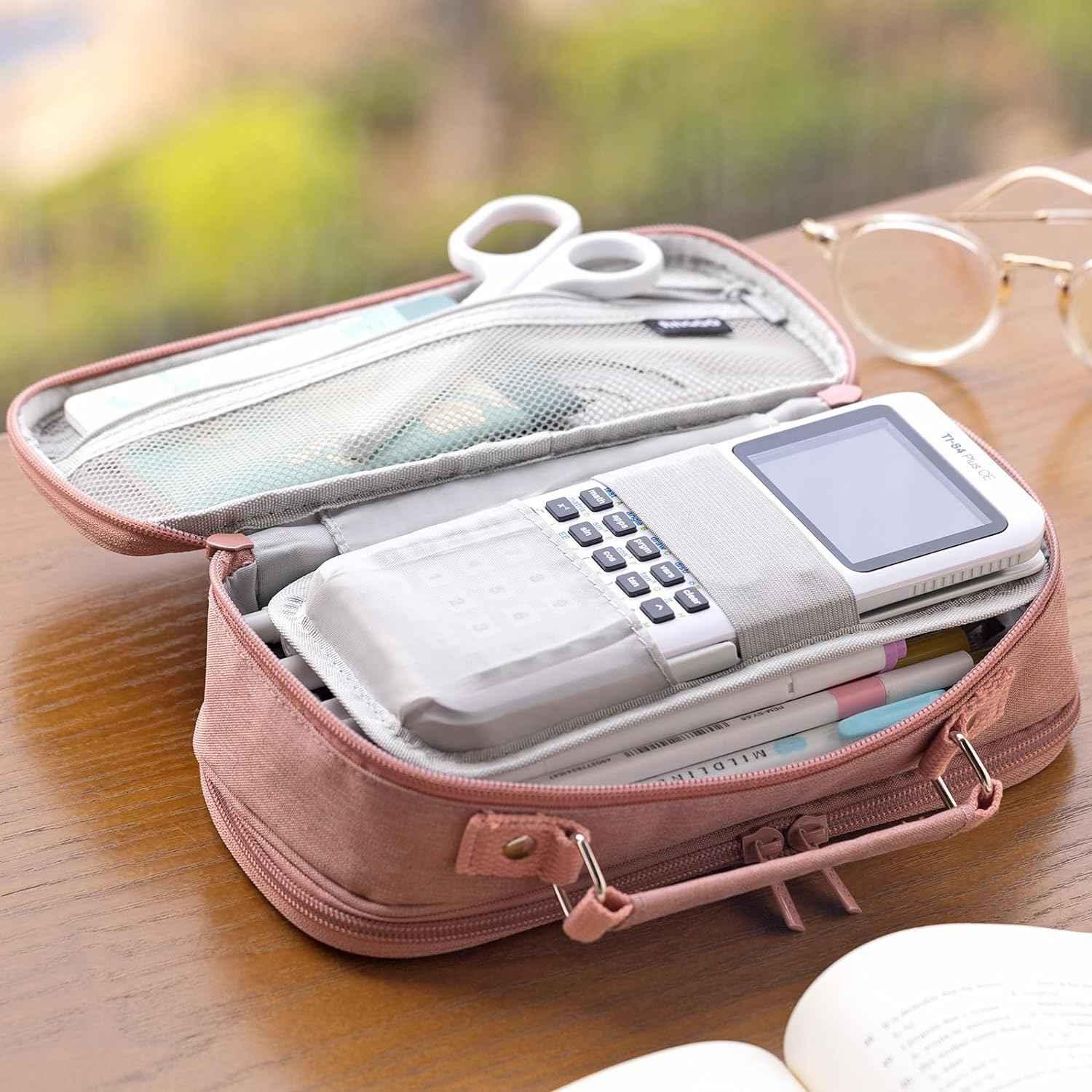 Large capacity pencil case Pencil Pouch Double Zipper Storage Bag