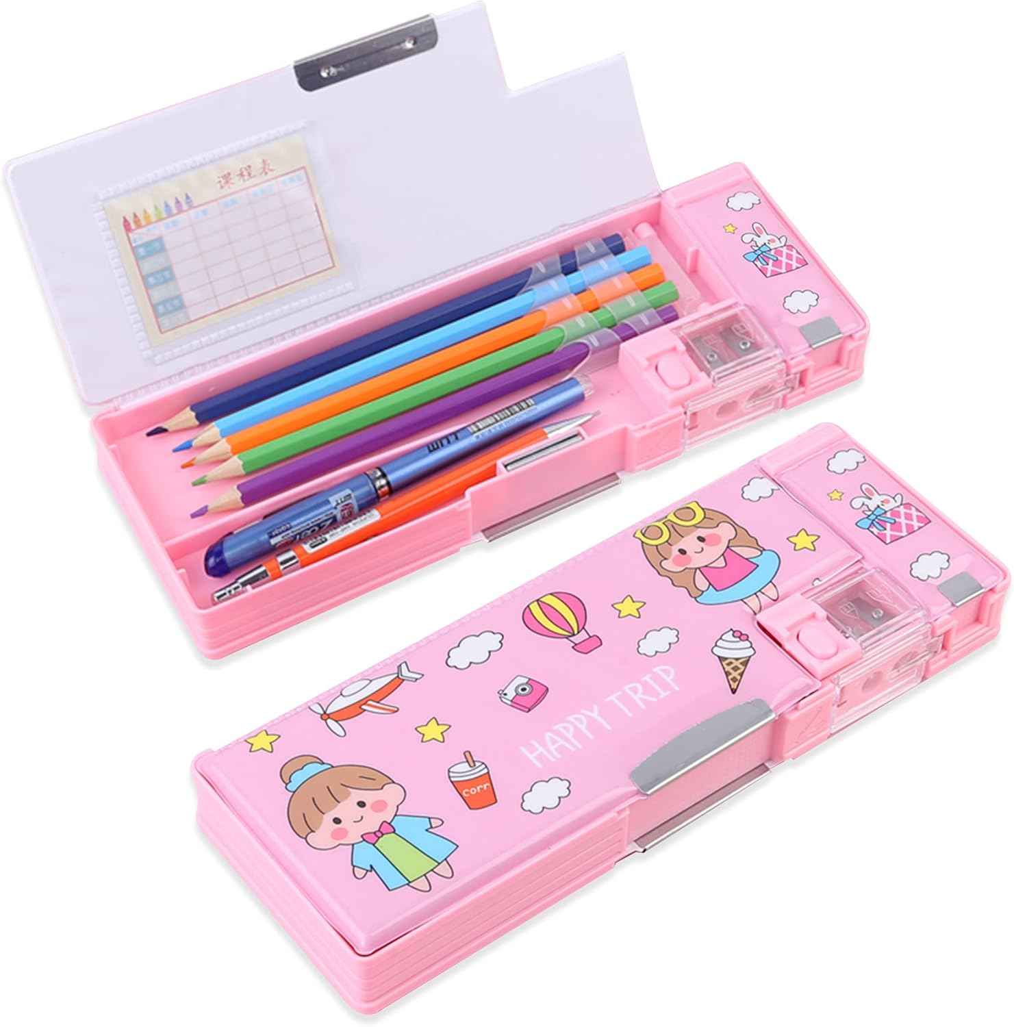 Pop Up Multifunction Pencil Case Pen Box Organizer Happy Trip