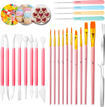 24Pcs Cookie Cake Decorating Tool Set Pink