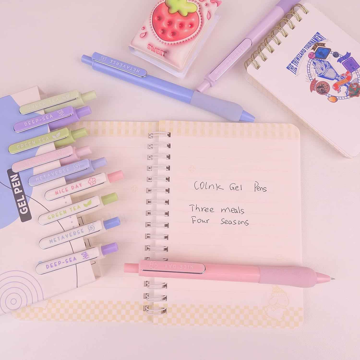 COLNK Gel Pens 0.5mm Black Ink Fine Point with Soft Comfort Grip,12 Counts