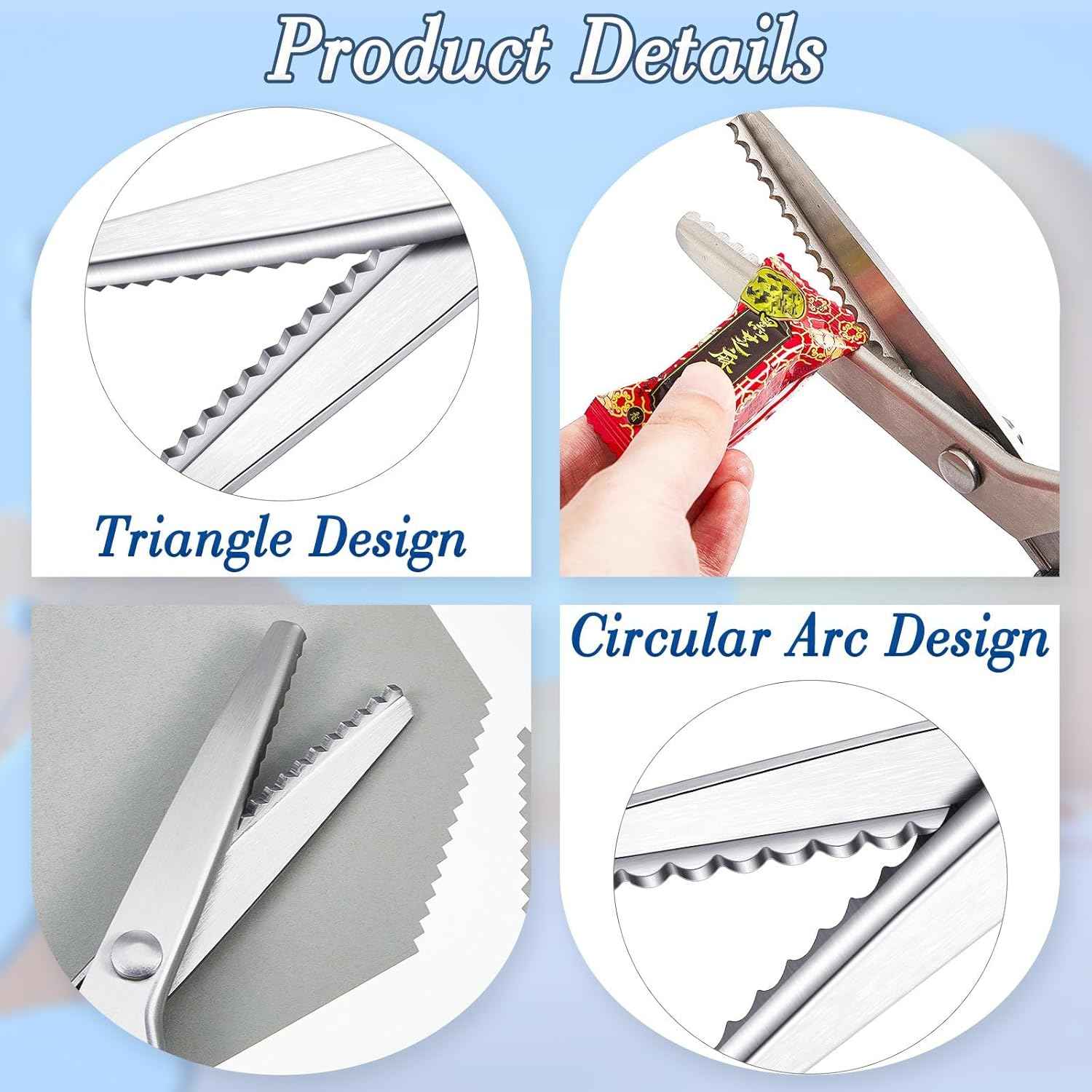 2Pcs Pinking Shears Scissors for Fabric Cutting 7mm 5mm