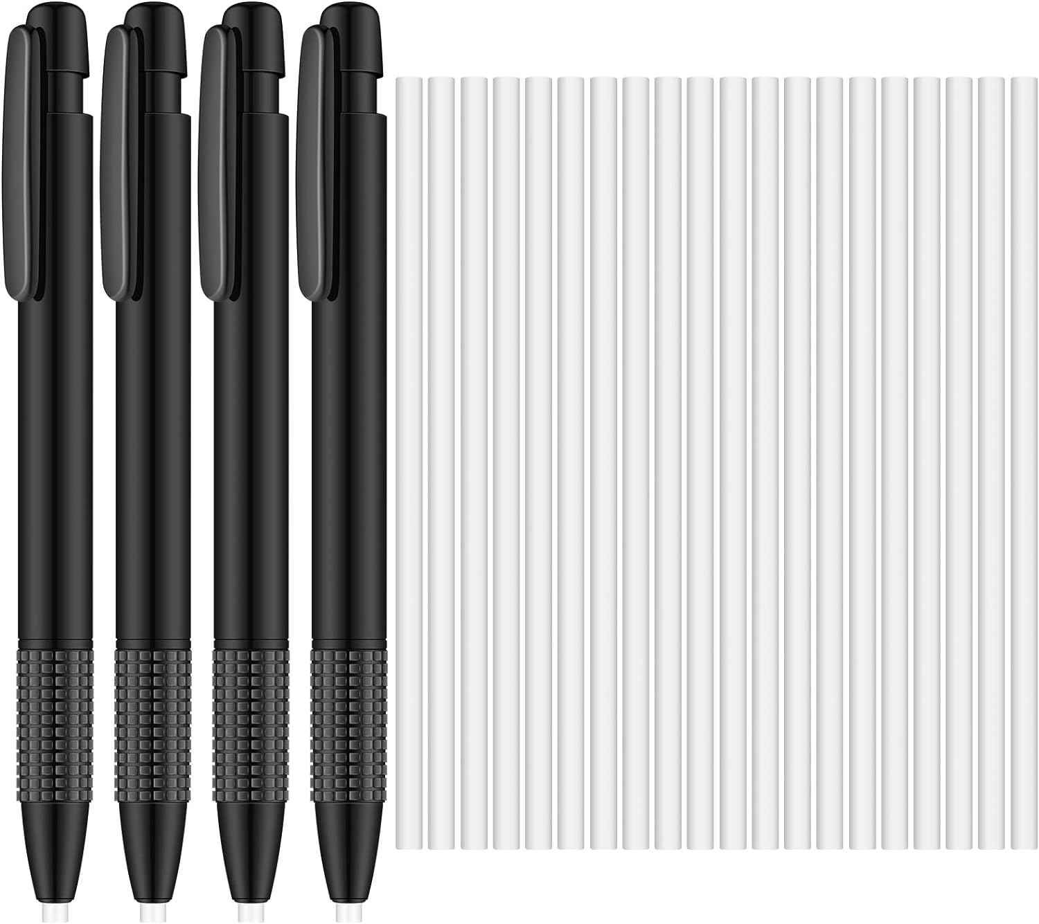 Mechanical Retractable Pen Style Eraser with Refill 4 Pack