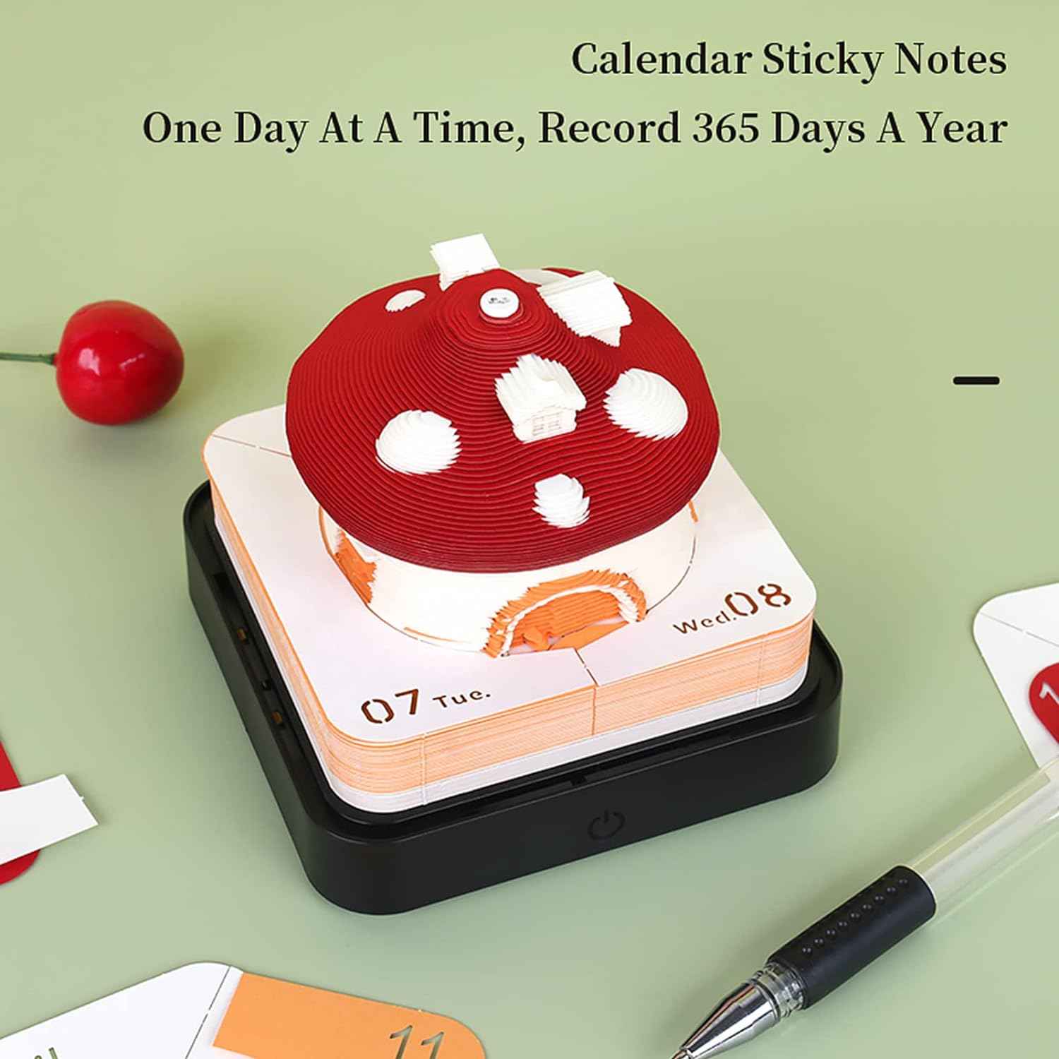 2024 Time Piece Mushroom Calendar Memo Pad with LED Lights