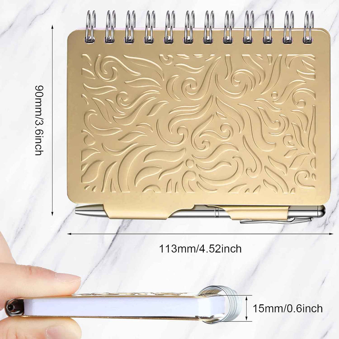 2Pcs Protable Notebook Elegant Mandala Password Book Keeper with Pen Beige, Pink