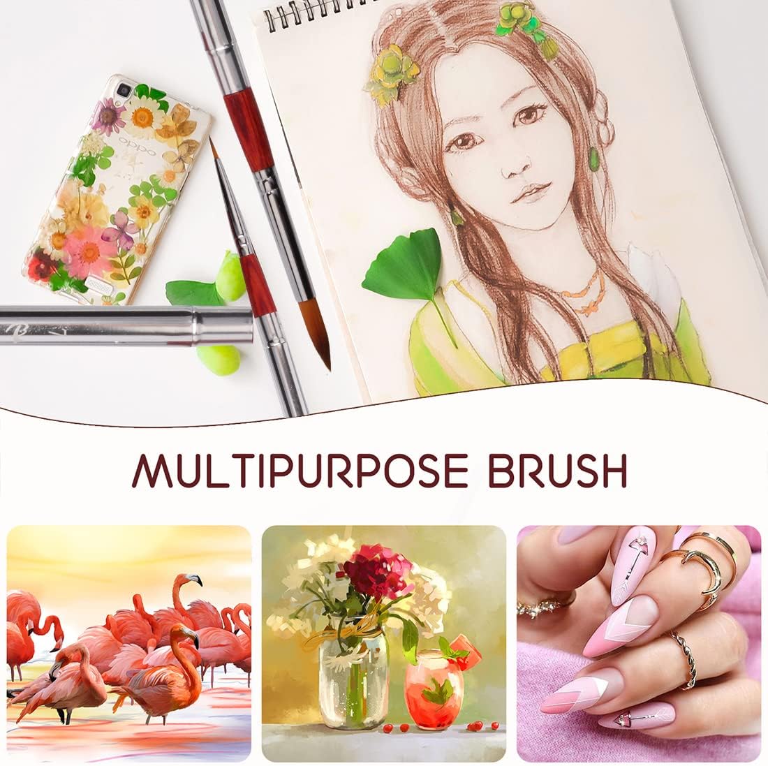 5PCS Travel Watercolor Artist Painting Brushes,Detachable