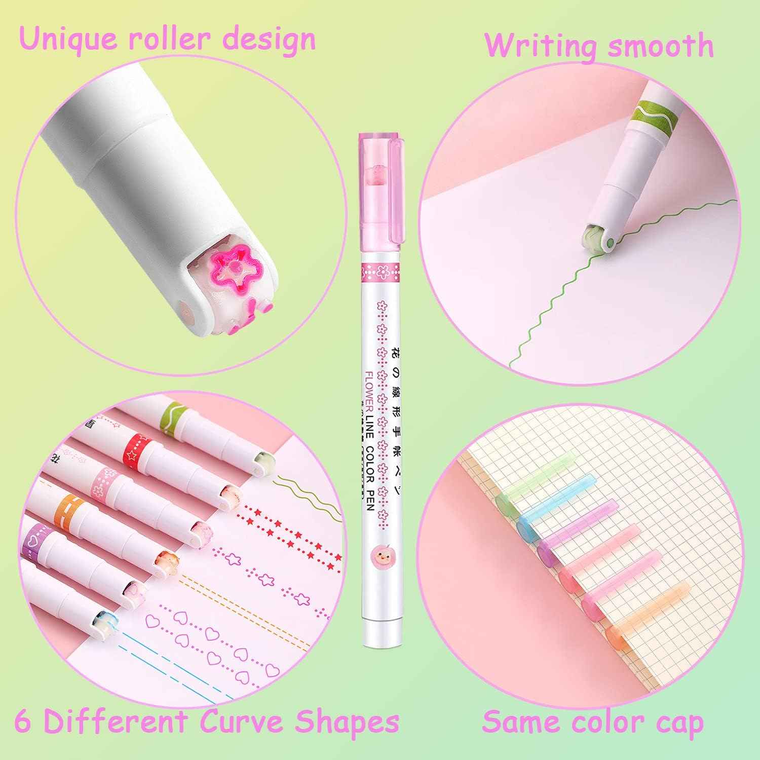 6pcs Curve Highlighter Craft Pens 2 Pack