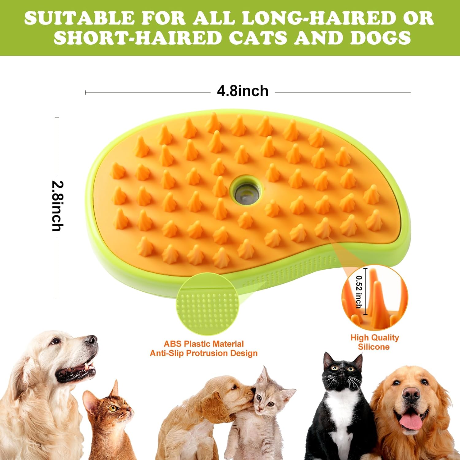 3 in 1 Cat Steam Brush Pet Hair Remover Misting Comb 2 Pack
