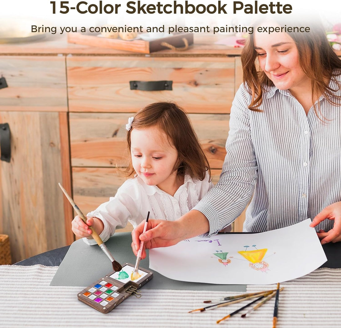 15-Well Portable Sketchbook Palette with Clip Default Title