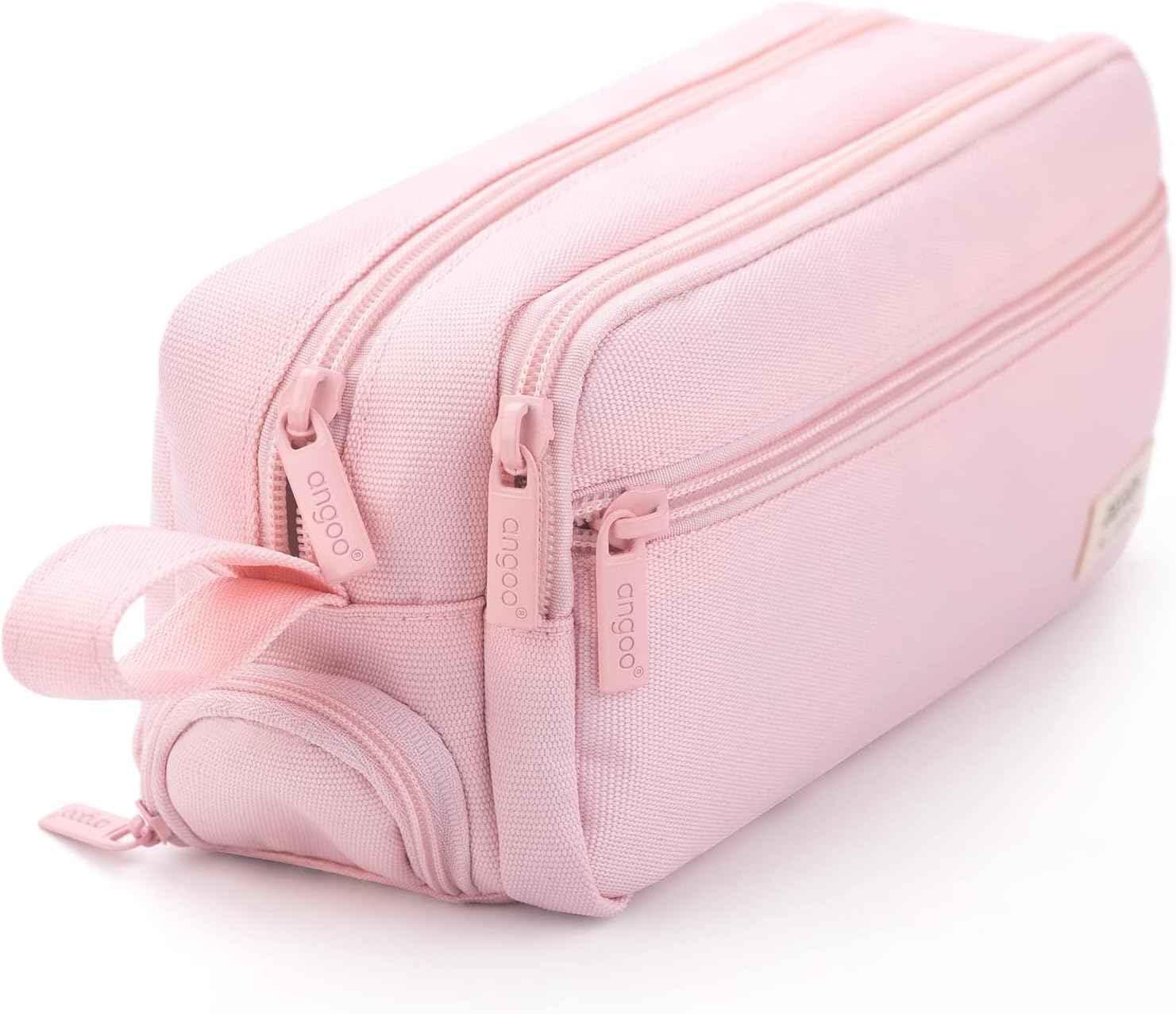 Large Pencil Case High Capacity Holder Box Storage Bag Pink