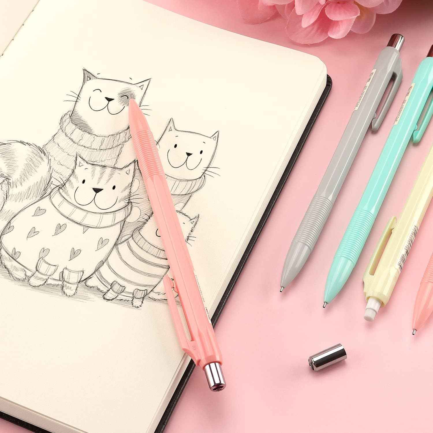 4PCS Colorful 0.7mm Automatic Mechanical Pencils