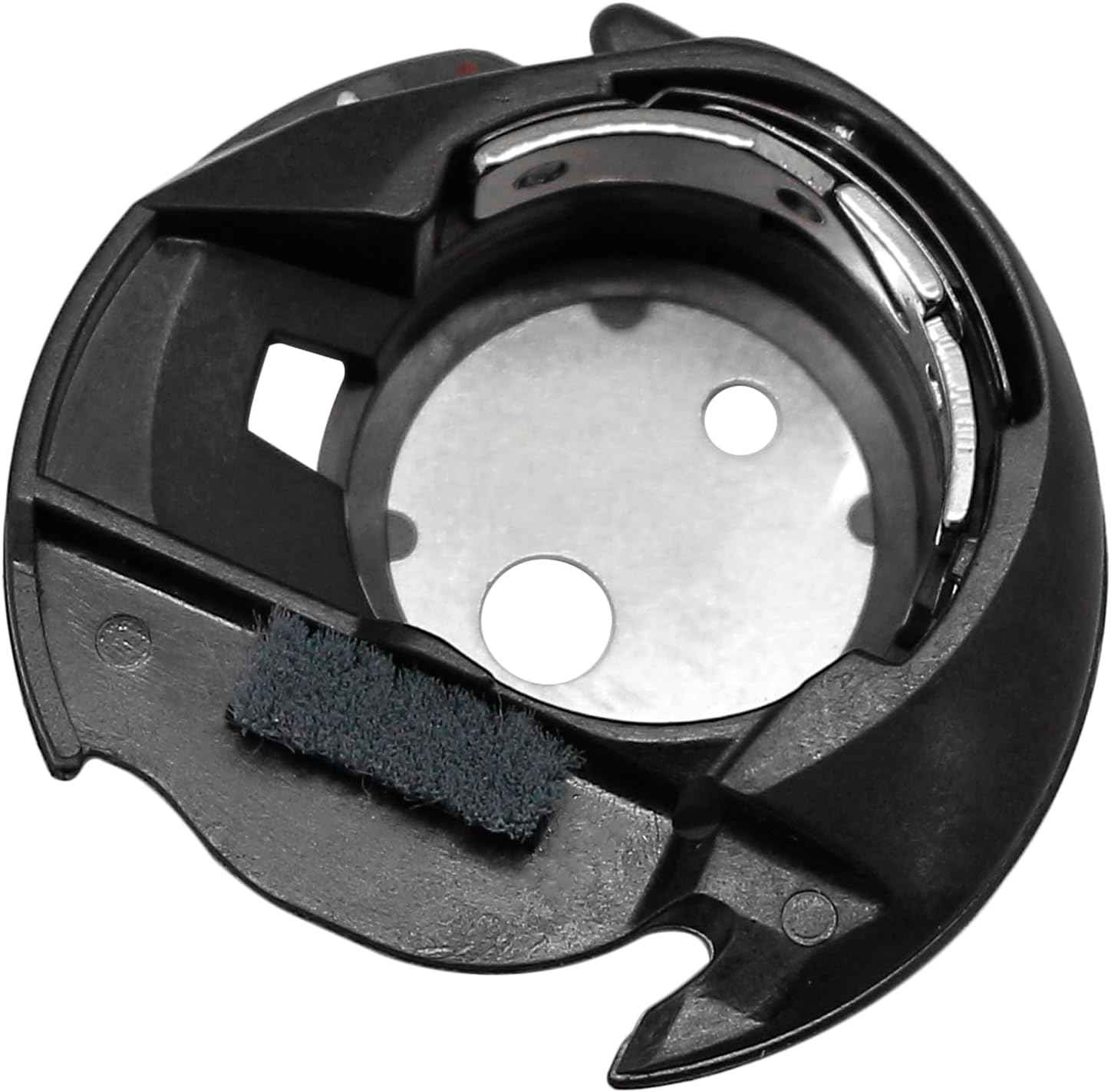 Bobbin case XC3152221, underside view with felt stop and black housing