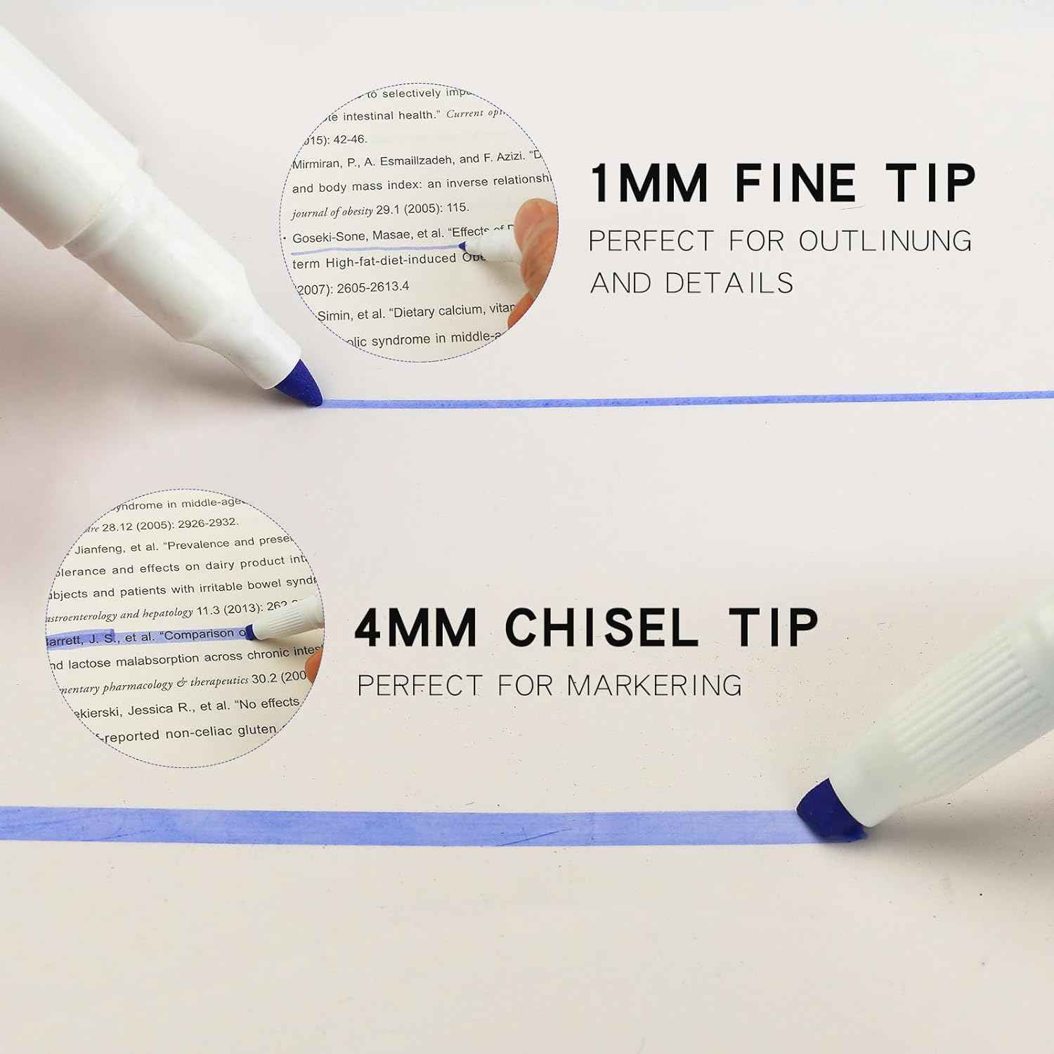 MAIKE Real Mild Pastel Highlighters 5 Cold Colors Markers