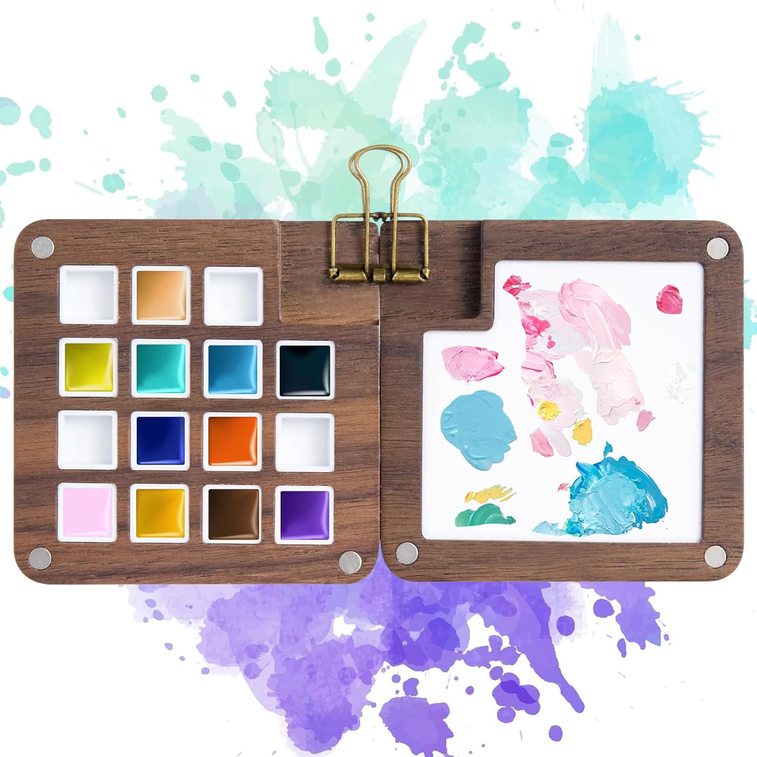 15-Well Portable Sketchbook Palette with Clip Default Title