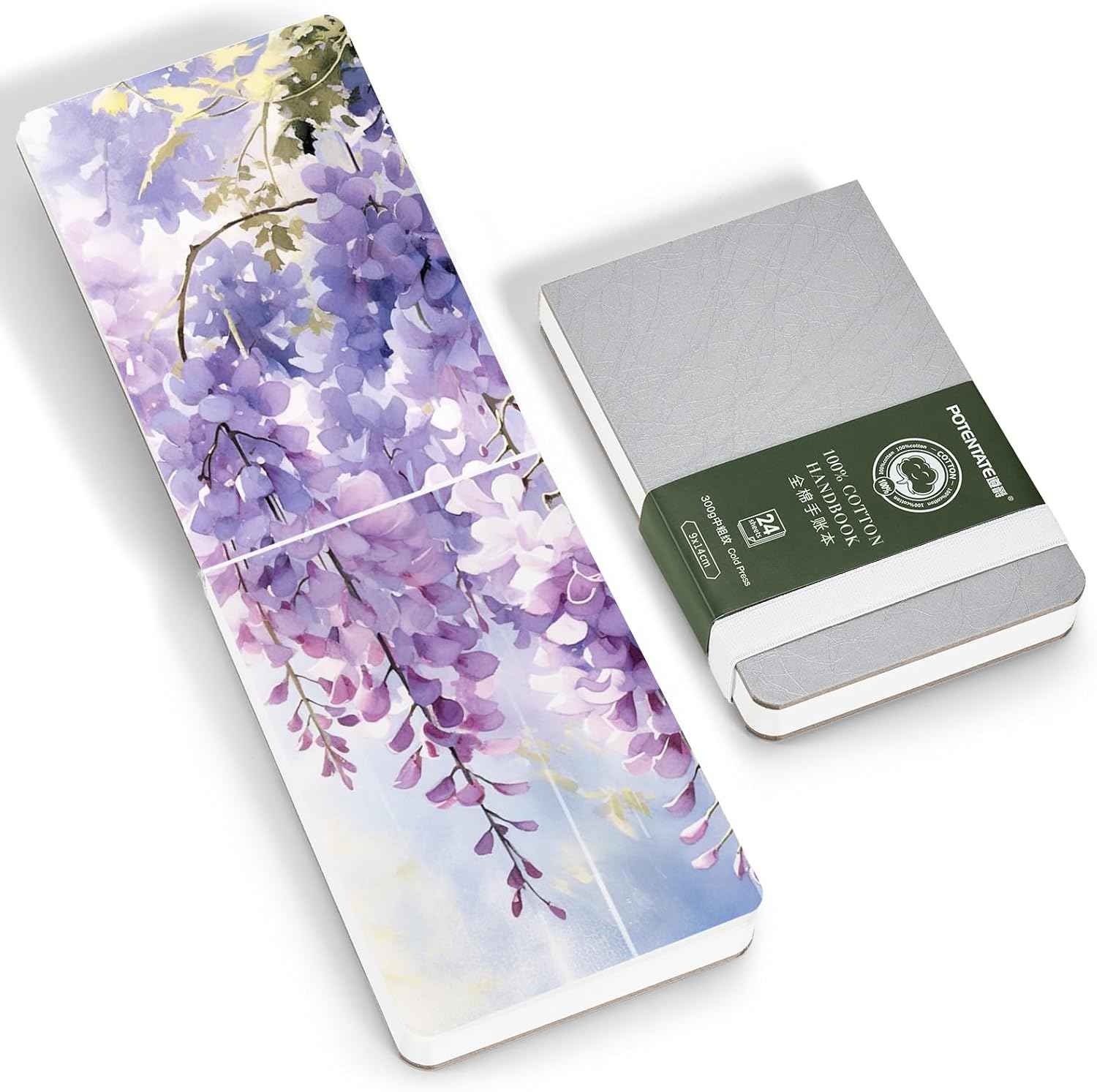 POTENTATE Cotton Hot/Cold Press Watercolor Paper Journal 9x14cm Cold Press
