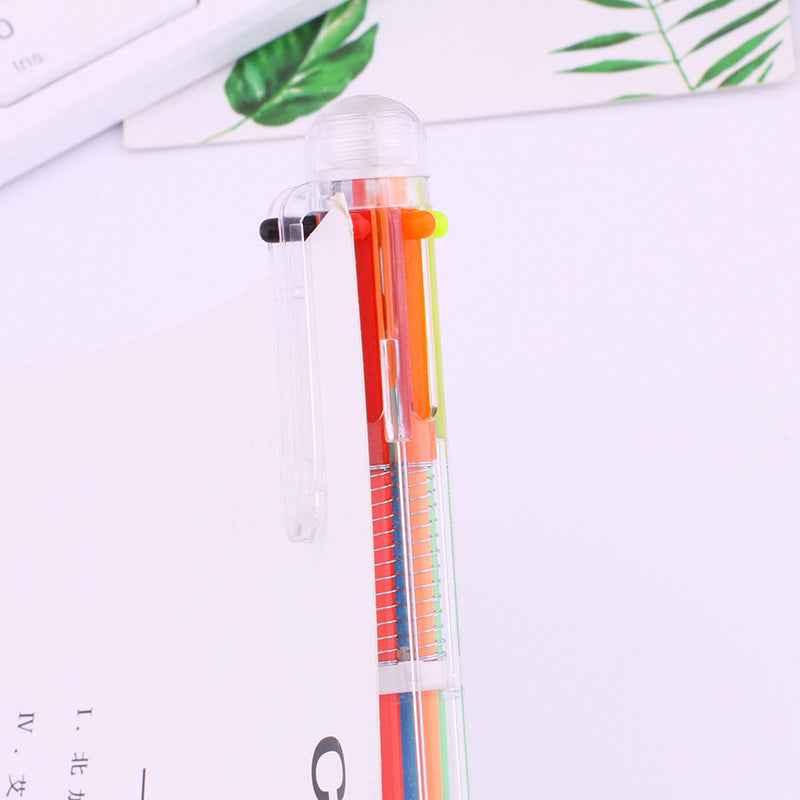 12 Pack 0.5mm 6-in-1 Multicolor Ballpoint Pen