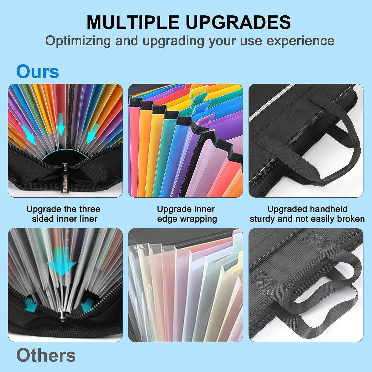26 Pockets Expanding A4 File Folder Organizer with Handle