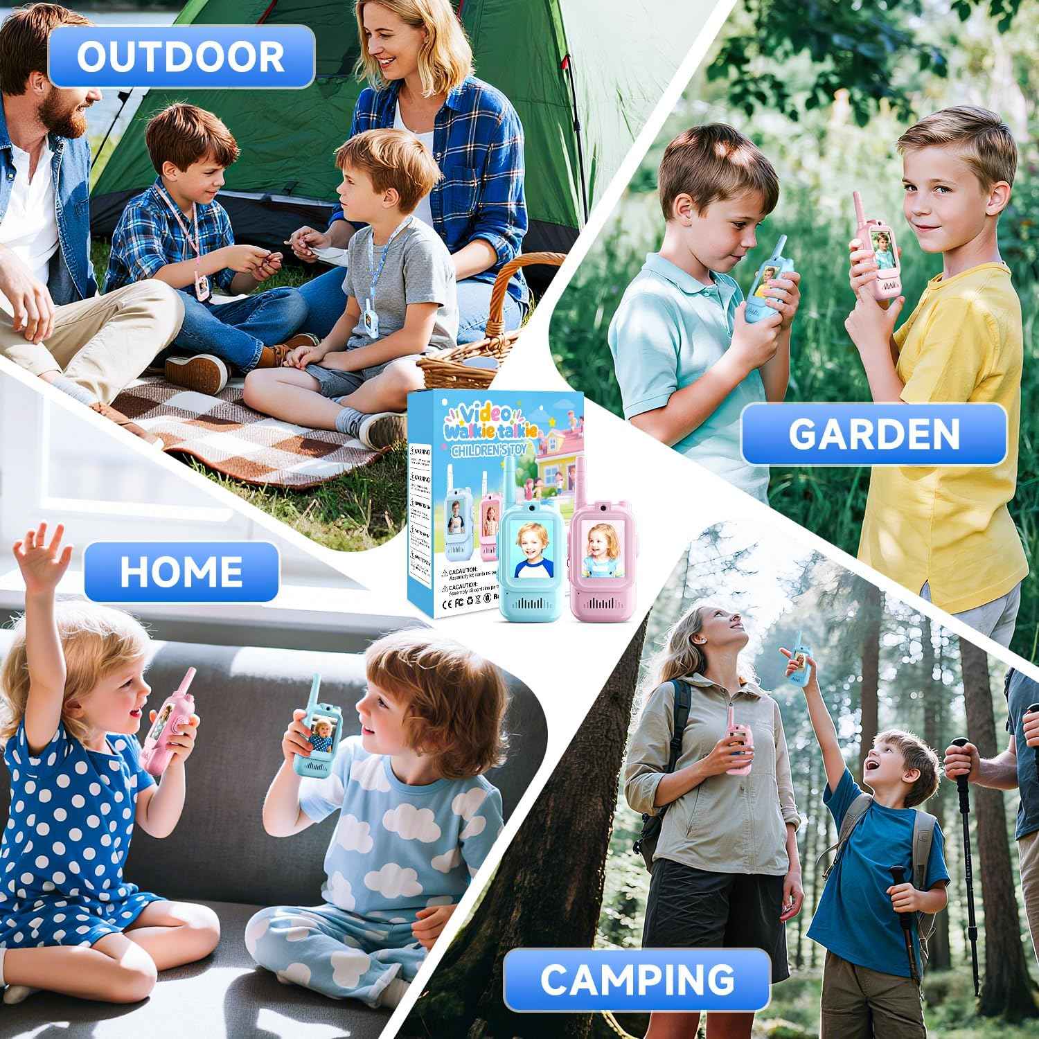 Video Walkie Talkies for Kids, Handheld 2 Pack