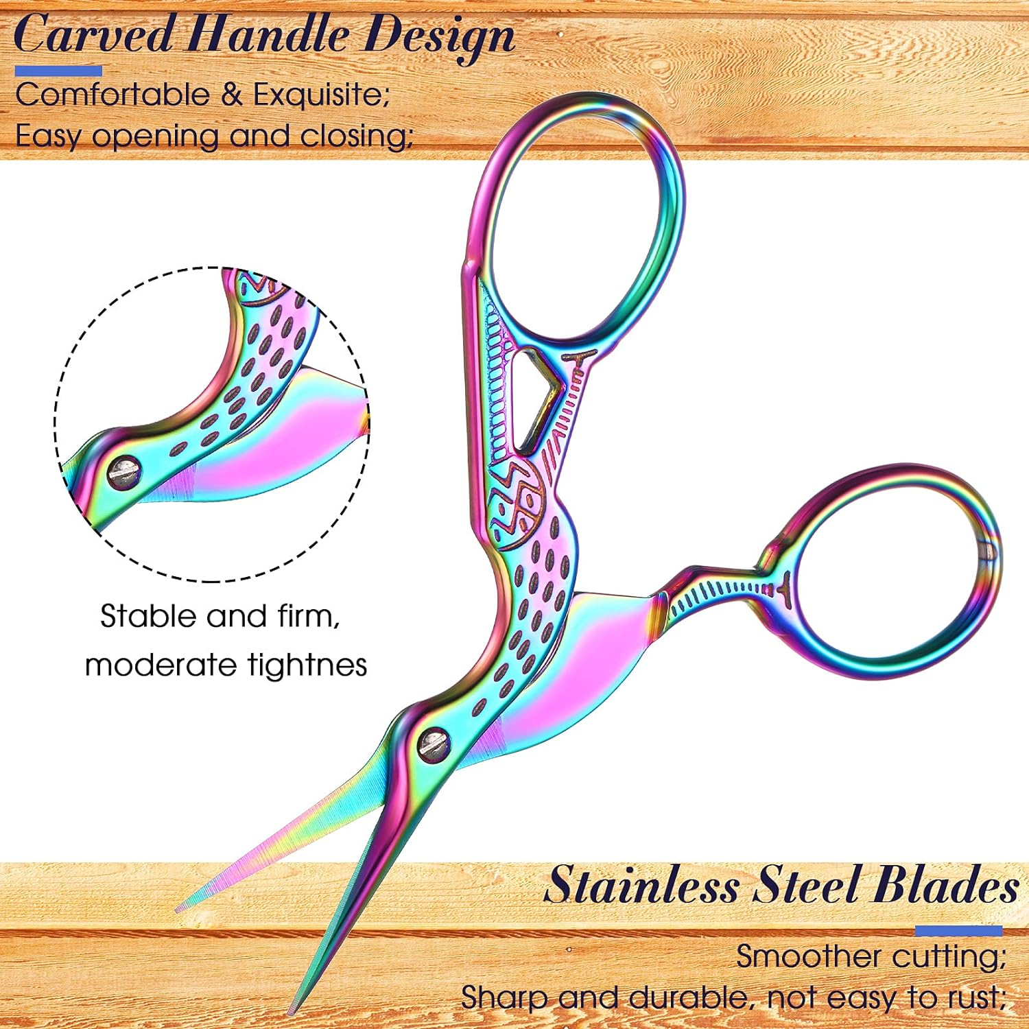 10 Colors Small Craft Embroidery Scissors Stork Stainless Steel