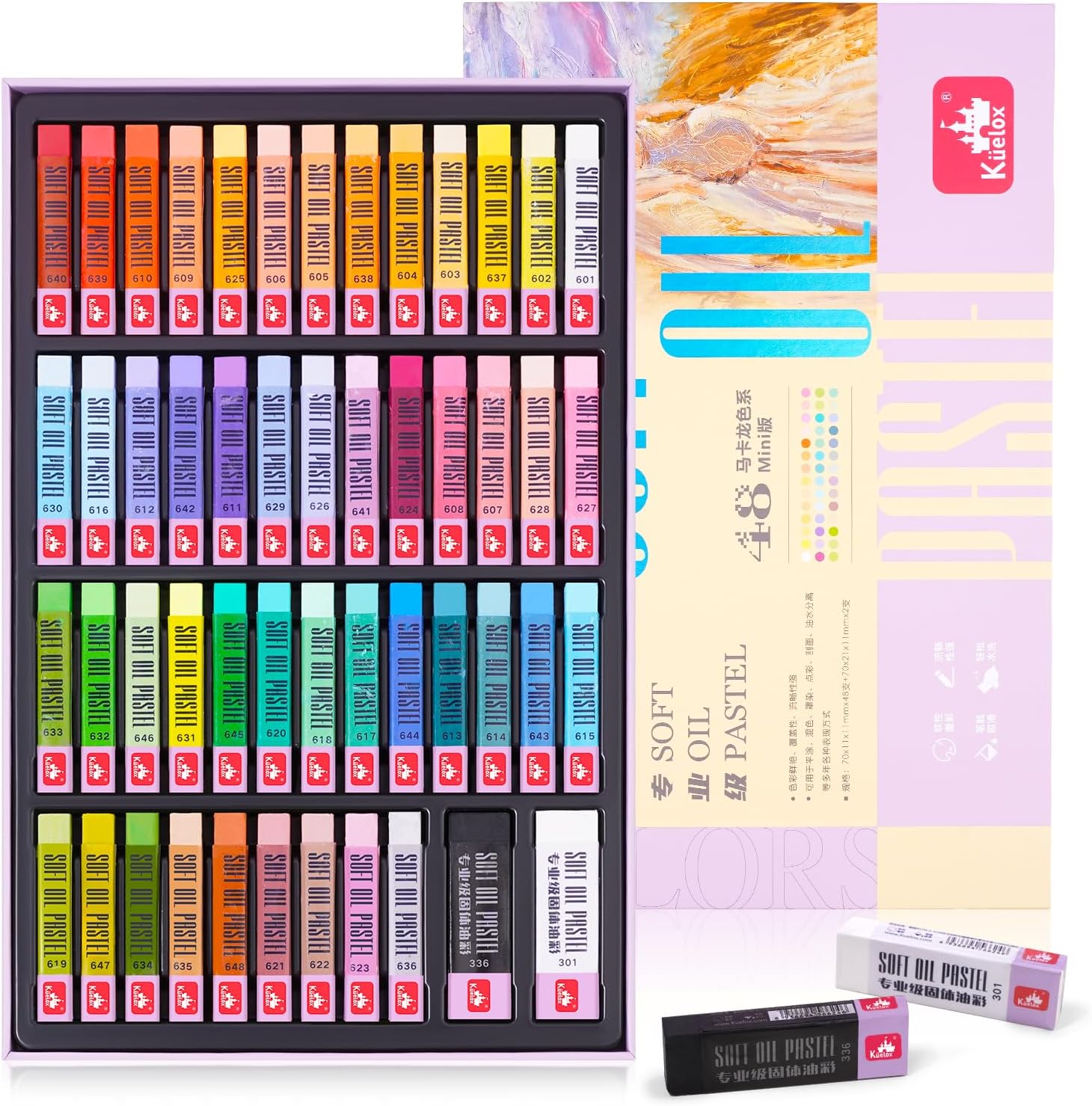 48 Square Oil Pastels for Artists 48 Macaron